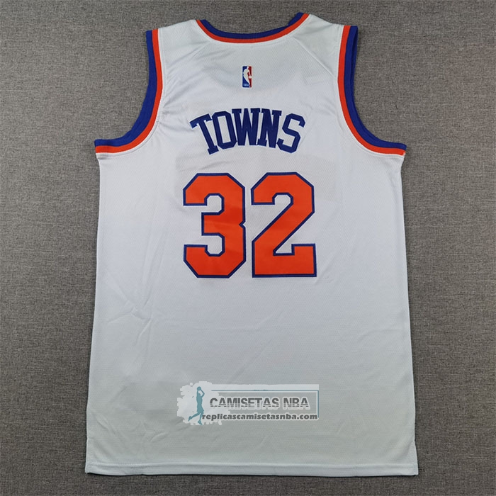 Camiseta New York Knicks Karl-Anthony Towns NO 32 Association 2024-25 Blanco